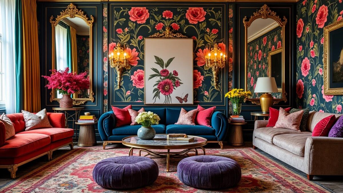 Motifs maximalistes : comment adopter cette tendance déco audacieuse chez soi