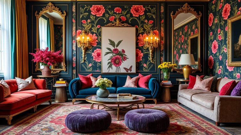 Motifs maximalistes : comment adopter cette tendance déco audacieuse chez soi