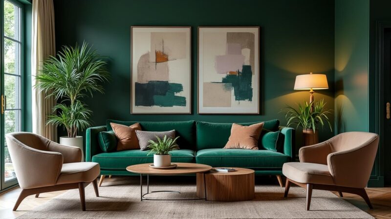 Vert profond : comment intégrer cette teinte tendance dans votre décoration