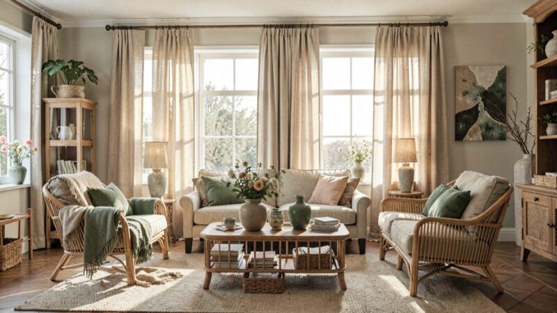 Tendances déco printemps 2026 : matières naturelles et couleurs