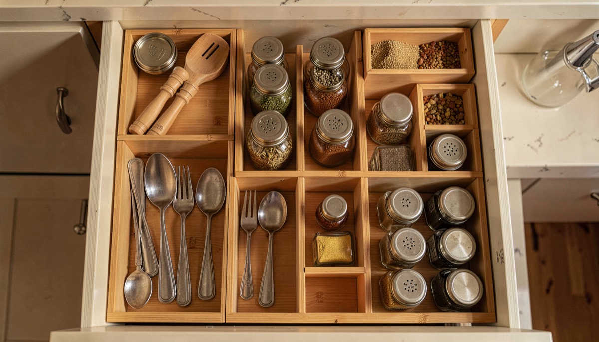 Organisation parfaite des tiroirs de cuisine