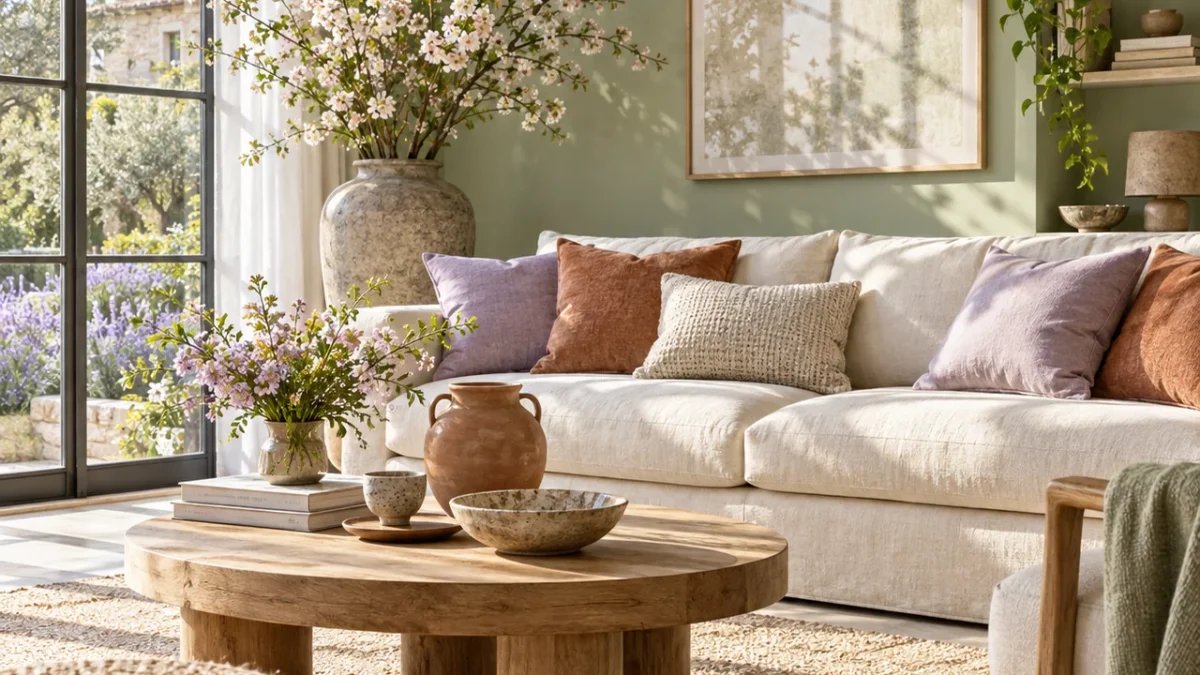 Déco printemps 2026 : 7 tendances couleurs et matériaux
